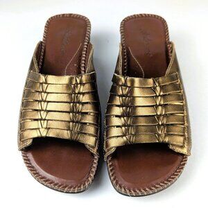 Auditions Metallic Woven Leather Sandals Size 7.5